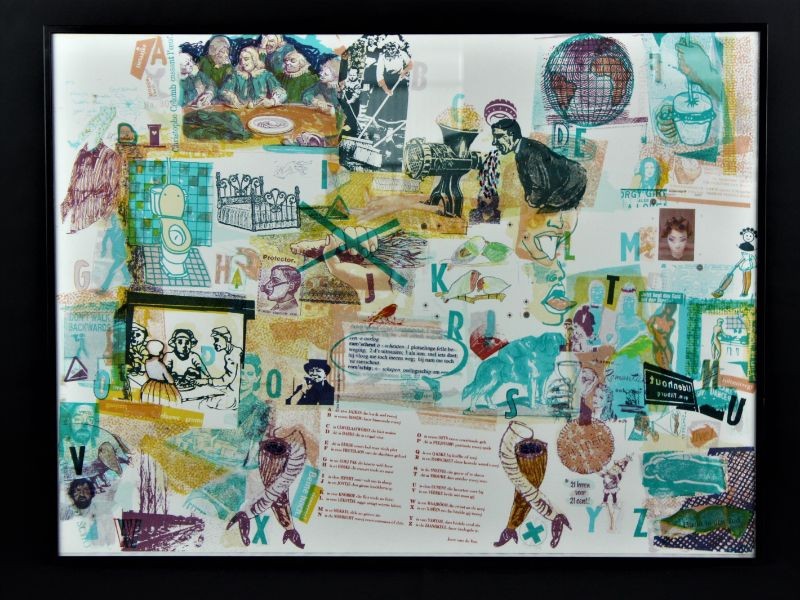 Poster van een knappe collage, Nederlands getint Kringwinkel